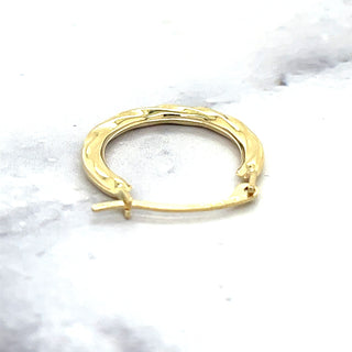 14K Yellow Gold 15x10mm Twisted Back to Back Light weight Hoop Earring ,Real Gold Hoop Earrings, Gift for her, Women