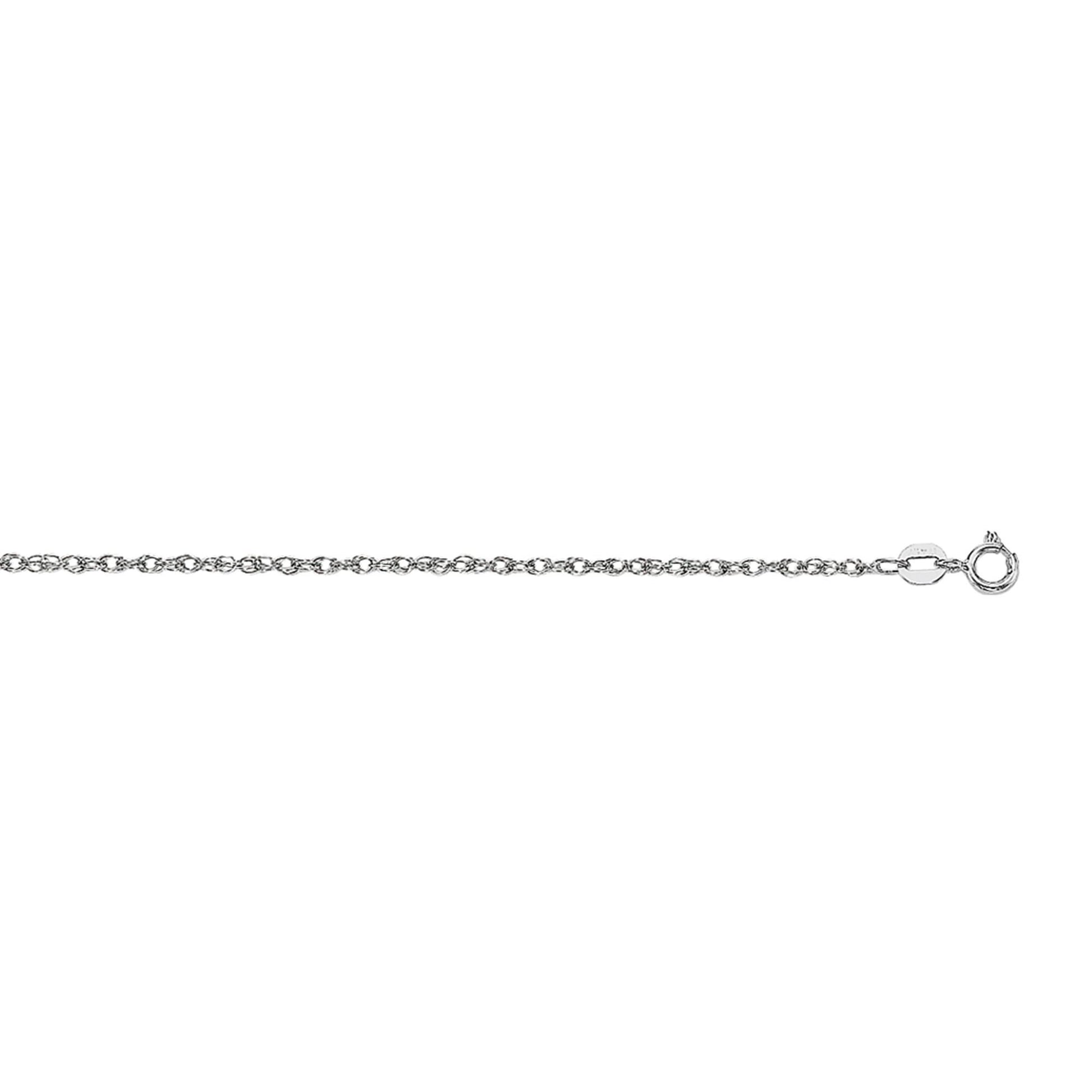 Solid 14K White Gold 16" 18" 20" Basic Delicate Rope Chain, 0.95mm Wide, Real Gold Chain, Dainty Chain