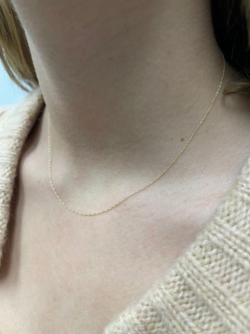 Solid 14K Gold 16" 18" 20" Basic Delicate Rope Chain, 0.95mm Wide, Real Gold Chain, Dainty Chain, Yellow Gold, White Gold, Rose Gold, Women