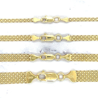 14K Yellow Gold 7.25 Inch 2.5MM 3.5MM 4.7MM 7MM Thick, Bismark Link Chain Bracelet, Real Gold