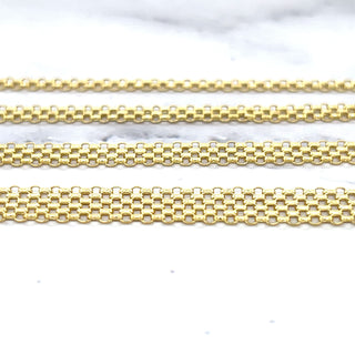 14K Yellow Gold 7.25 Inch 2.5MM 3.5MM 4.7MM 7MM Thick, Bismark Link Chain Bracelet, Real Gold