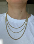 14K Gold Two Tone Ice Chain Necklace, 18