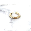 14K Yellow Gold 20x14mm Small Twisted Textured Oval Hoop Earring, 3.2mm Thick ,Real Gold Hoop Earrings Gift for her