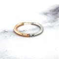 14K Rose & White Gold Reversible 20mm Satin/ Matte Hoop Earring, 2mm Thick ,Real Gold Hoop, Earrings Gift for her