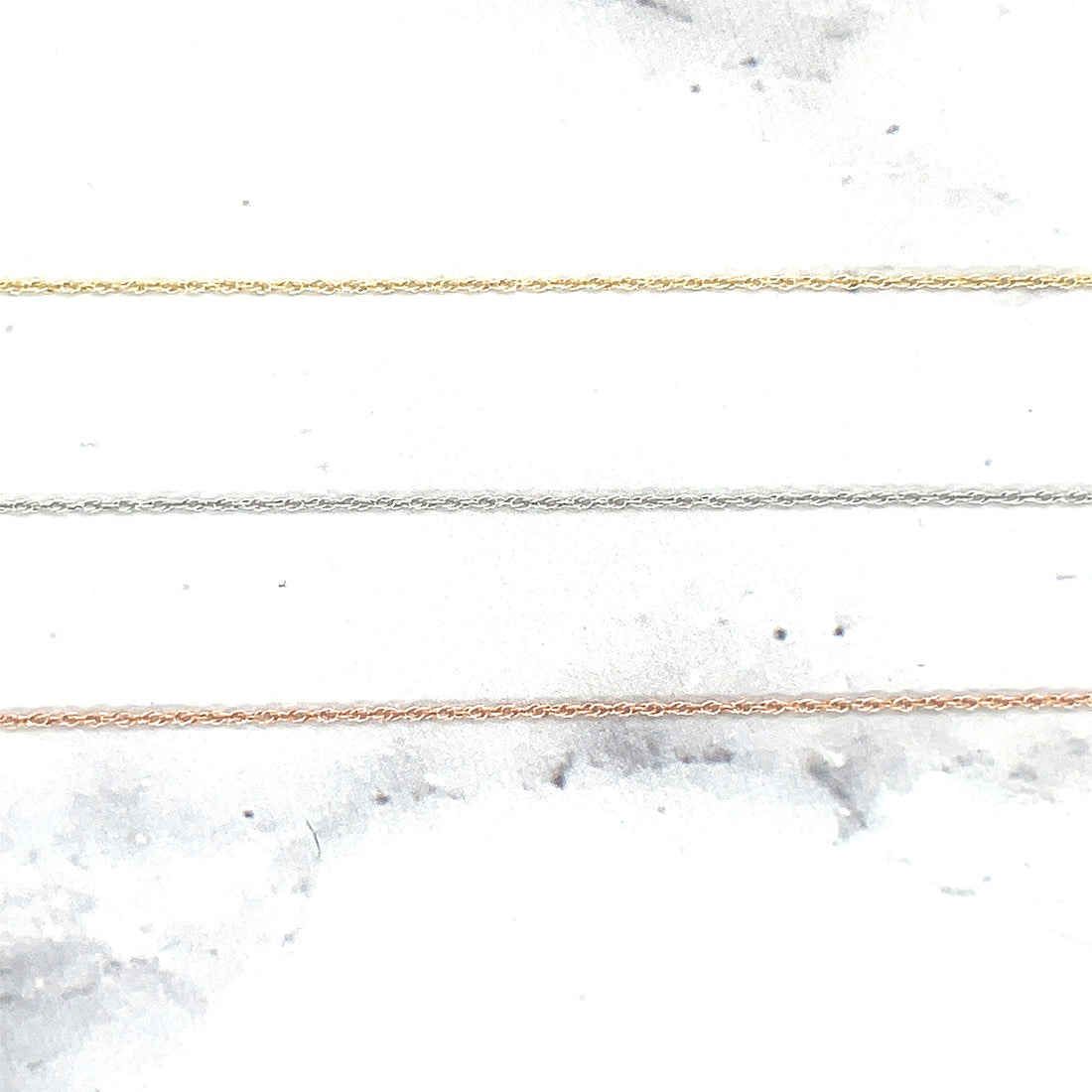 Solid 14K Rose Gold 16" 18" 20" Basic Delicate Rope Chain, 0.95mm Wide, Real Gold Chain, Dainty Chain