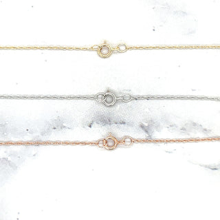 Solid 14K Rose Gold 16" 18" 20" Basic Delicate Rope Chain, 0.95mm Wide, Real Gold Chain, Dainty Chain