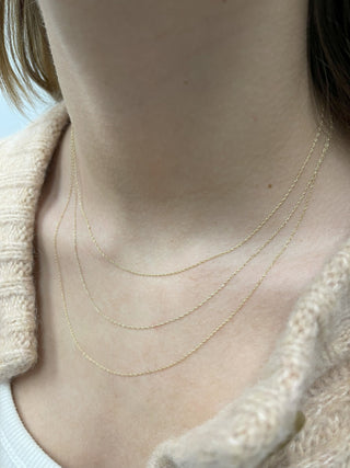 Solid 14K White Gold 16" 18" 20" Basic Delicate Rope Chain, 0.95mm Wide, Real Gold Chain, Dainty Chain