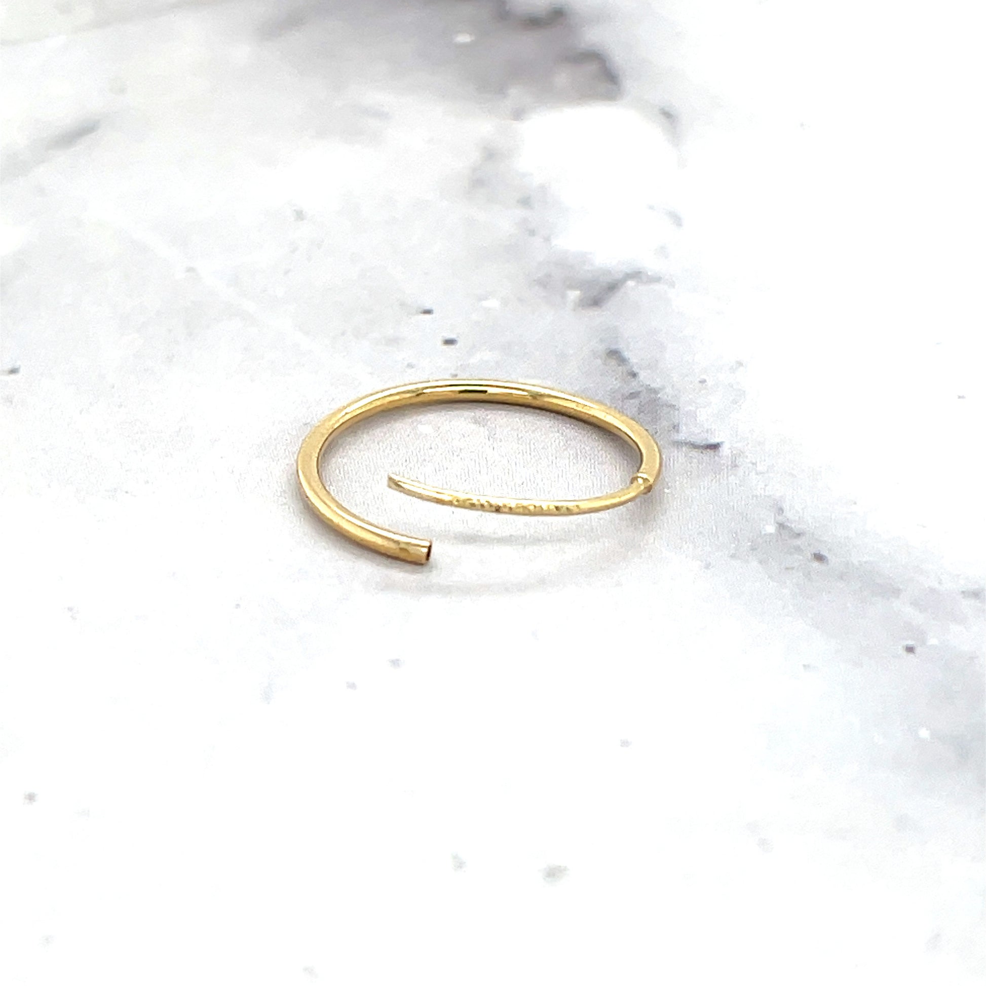 14K Yellow Gold 15mm Thin Endless Hoop Earring, 1.5mm Wide ,Real Gold Hoop Earrings Gift for her