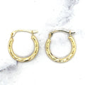 14K Yellow Gold 15x10mm Twisted Back to Back Light weight Hoop Earring ,Real Gold Hoop Earrings, Gift for her, Women