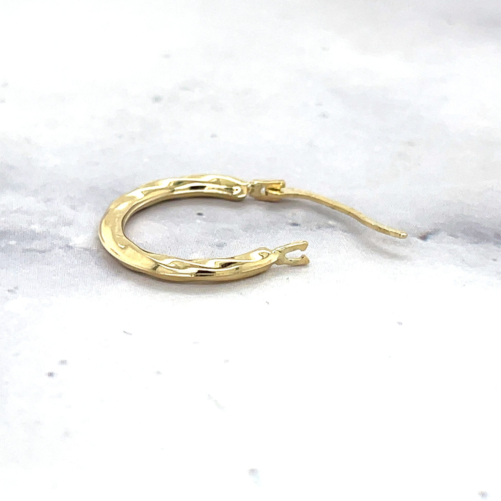 14K Yellow Gold 15x10mm Twisted Back to Back Light weight Hoop Earring ,Real Gold Hoop Earrings, Gift for her, Women