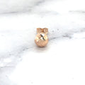 14K Rose Gold 7mm Faceted Diamond Cut Ball Stud Earring, Real Gold Earrings, Ball Earrings, Round Earrings, Women