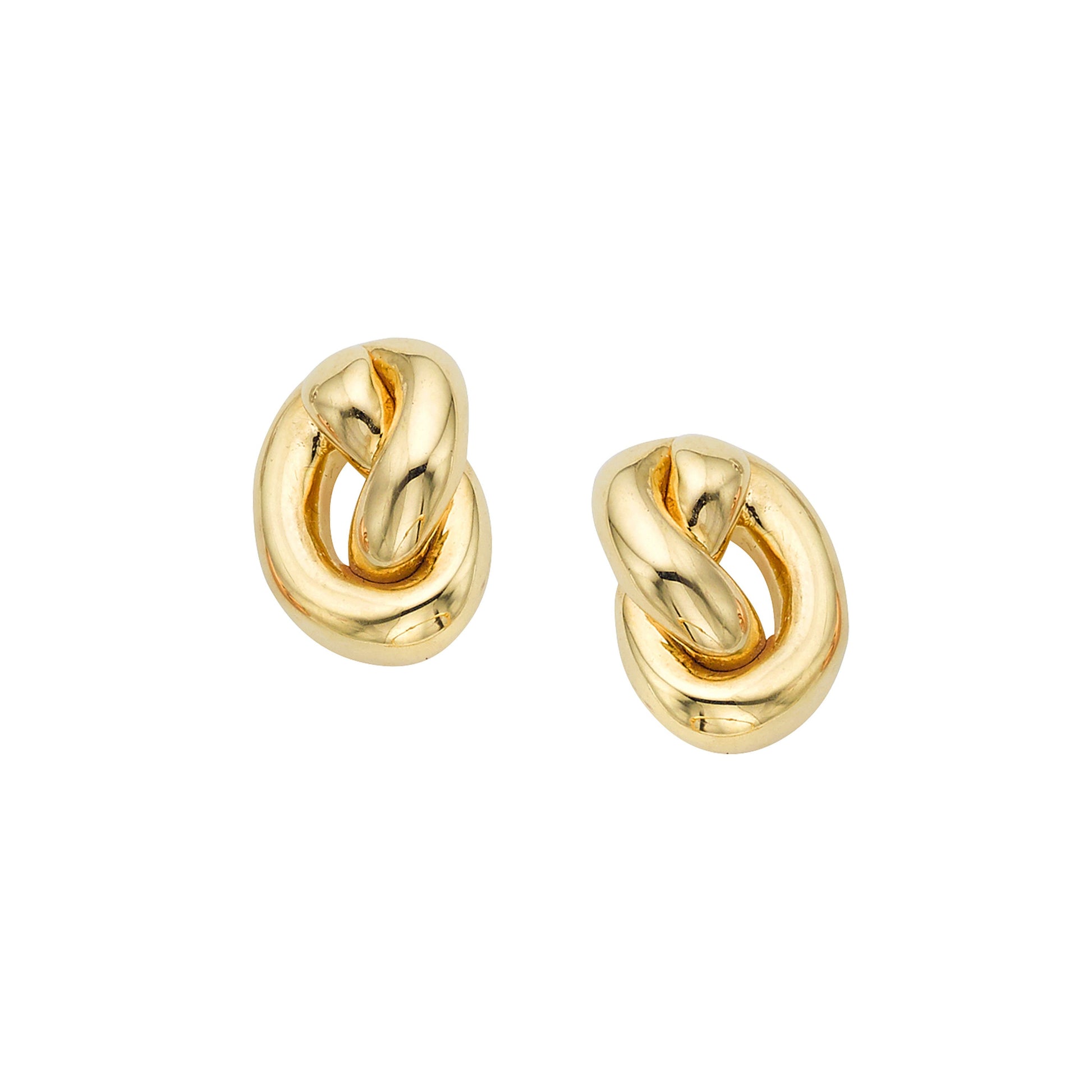 14K White Gold Polished Puffed Love Knot Stud Earring, Knot Earrings, Real Gold Earrings, Yellow Gold, Rose Gold, Women