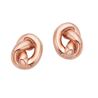 14K White Gold Polished Puffed Love Knot Stud Earring, Knot Earrings, Real Gold Earrings, Yellow Gold, Rose Gold, Women