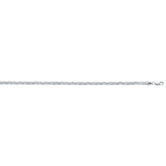 Solid 14K Yellow Gold 18" Textured Braided Fox Chain, 3.5mm Wide