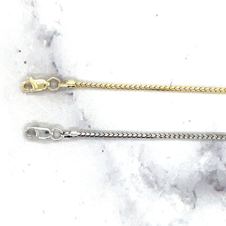 Solid 14K Yellow Gold 16" Round Ice Box Chain, 1.3mm Wide, Real Gold, Women