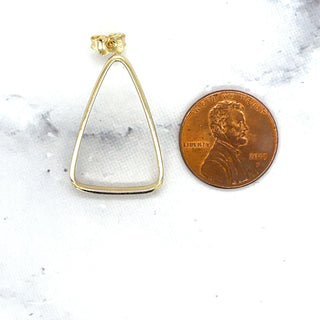 14K Yellow Gold Large 28x18mm Open Triangle Earring, Triangle Earrings, Real Gold Earrings, Women