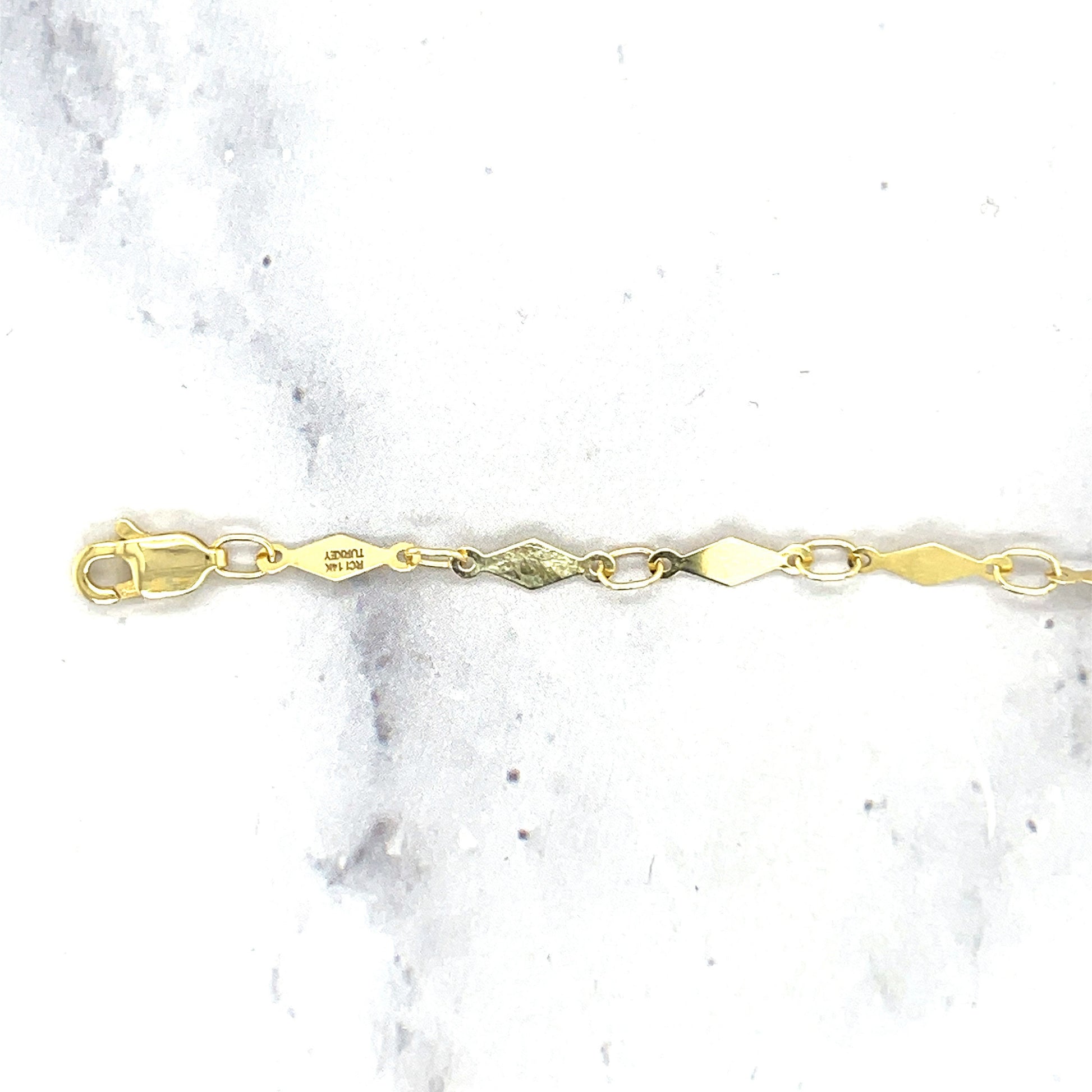 Solid 14K Yellow Gold 16.25" 18" Diamond Shape Mirror Chain, 3mm Wide, Real Gold Necklace, Women