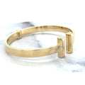 14K Yellow Gold Polished 6mm Bar Cuff Bangle, Real Gold Bracelet, Trendy Bangle, Women