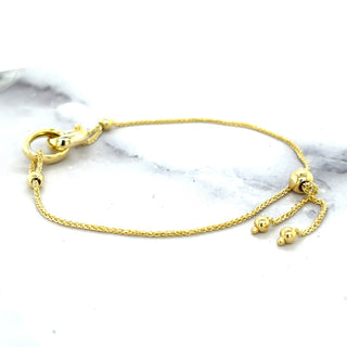 14K Yellow Gold 9.25" Interlocked Rings Friendship Bracelet