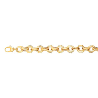 14K Yellow Gold 8" Polished Round Double Link Bracelet