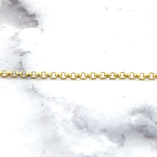 14K Yellow Gold 7" Lite Rolo Chain Bracelet, 2.5mm wide, Classic Gold Bracelet, Real Gold, White Gold, Women