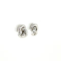 14K White Gold Polished Puffed Love Knot Stud Earring, Knot Earrings, Real Gold Earrings, Yellow Gold, Rose Gold, Women