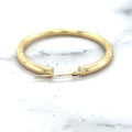 14K Yellow Gold 15mm 20mm 25mm 35mm Diamond Cut Textured Design Hoop Earring, 3mm Thick, Gift For Her, Women