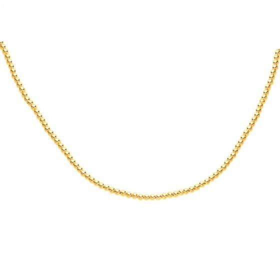 14K Yellow Gold 18" Adjustable Beaded Chain with Lobster claw Clasp. 4mm 5mm 6mm Wide, Ball Necklace, Real Gold Necklace, Women