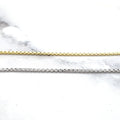 14K Yellow Gold Lite Round Box Chain with Lobster claw Lock, 1.3mm Wide, 16