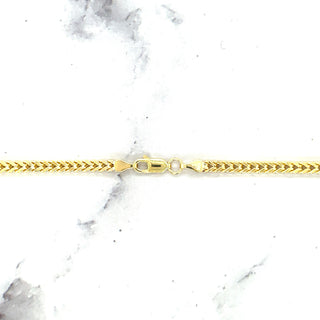 14K Yellow Gold Square Franco Chain with Lobster claw Lock, 3mm Wide, 18" 20" 24", Real Gold Necklace, Women, Unisex