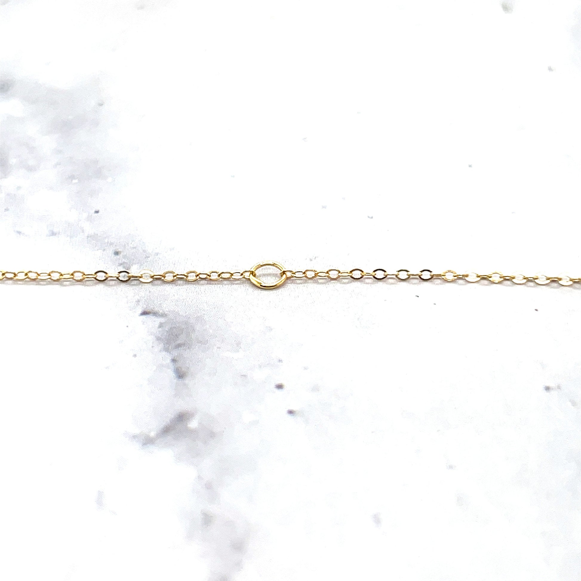 14K Yellow Gold 18" Half Moon Pendent Necklace, Real Gold Chain, Women Gold Necklace, celestial collection