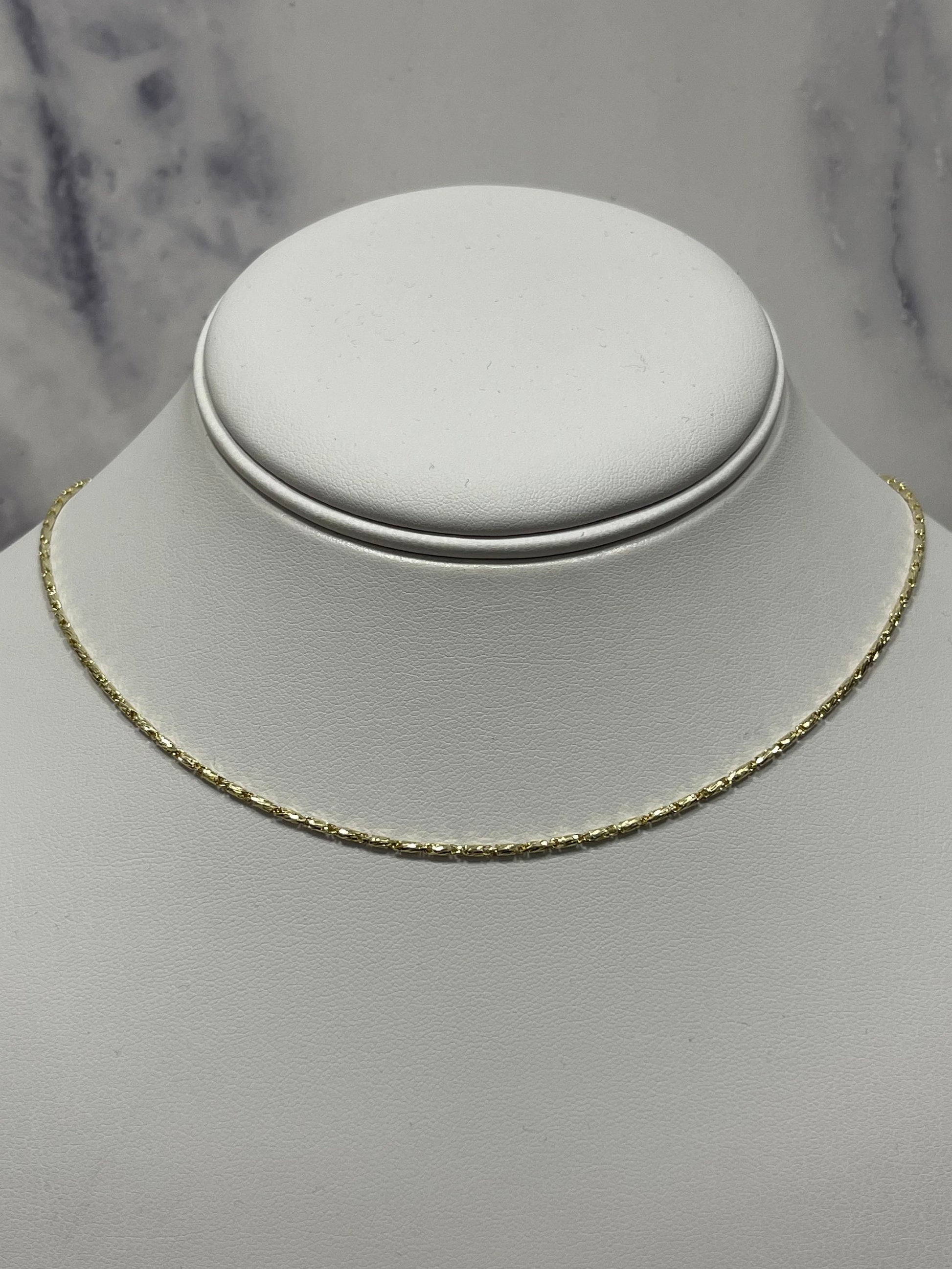 Solid 14K Yellow Gold Lumina Chain with Lobster claw Lock, 18" 20" 22", 1.5mm Wide, Real Gold Necklace Women