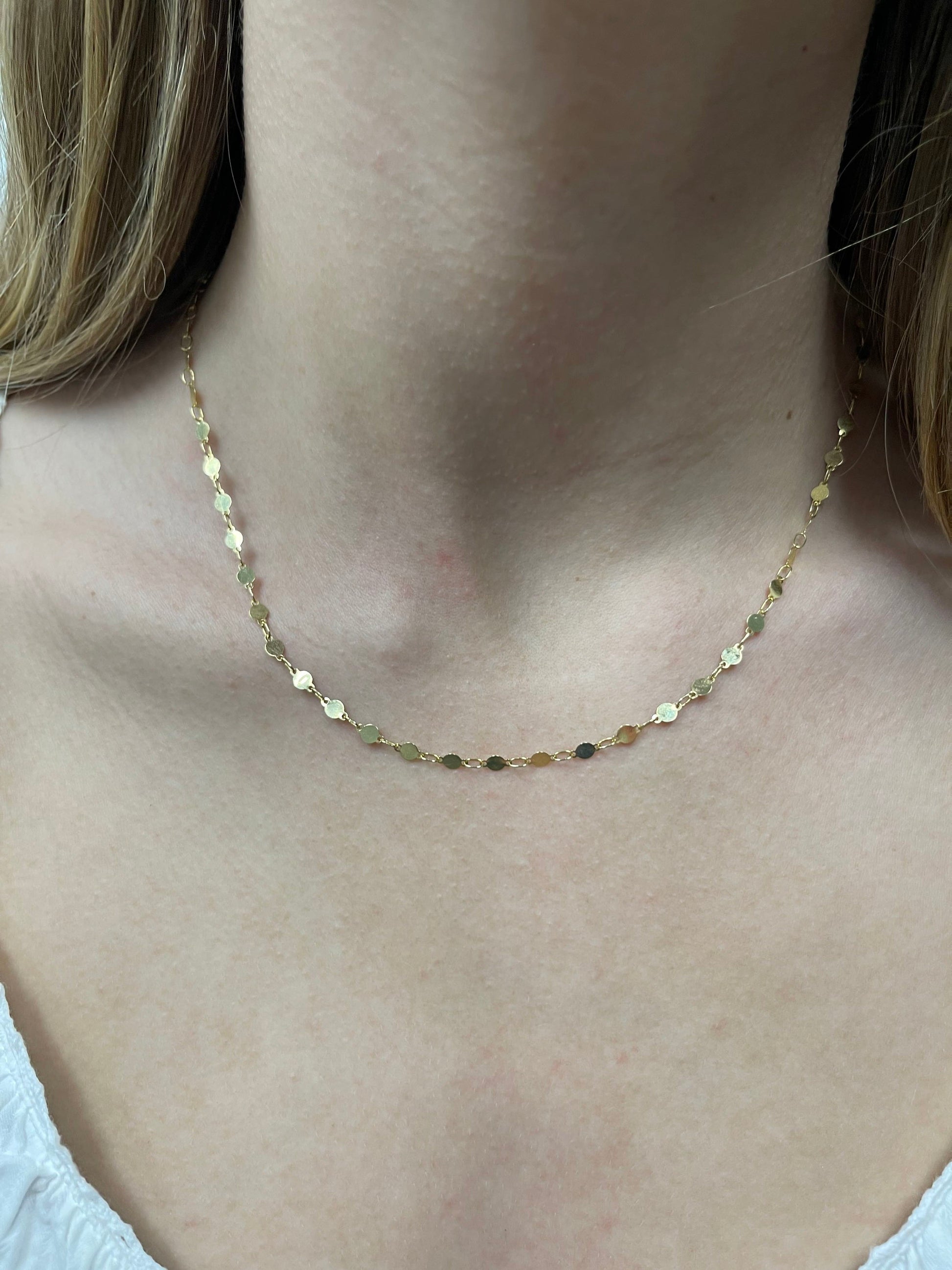 Solid 14K Yellow Gold 18" Polished Round Mirror Chain Necklace, 4mm Wide