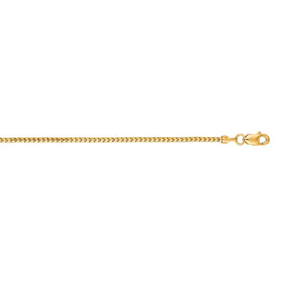 Solid 14K White Gold 16" Round Ice Box Chain, 1.3mm Wide, Real Gold, Women