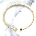 14K Yellow Gold Polished 6mm Bar Cuff Bangle, Real Gold Bracelet, Trendy Bangle, Women