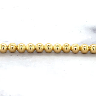 14K Yellow Gold 6"-8" Adjustable Polished Beaded Bracelet, Ball Bracelet, 5mm Wide, Women