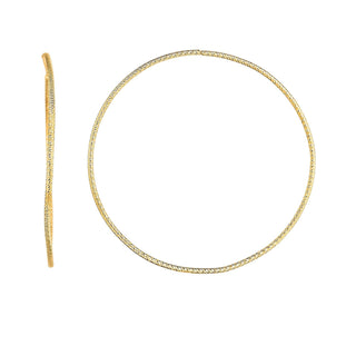 14K Yellow Gold 50mm Thin Polished Endless Hoop Earring, 1.2mm Thick, Real Gold Earrings, Woman