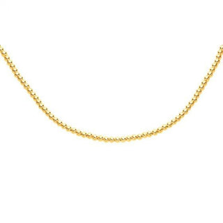 14K Yellow Gold 18" Adjustable Beaded Chain with Lobster claw Clasp. 4mm 5mm 6mm Wide, Ball Necklace, Real Gold Necklace, Women