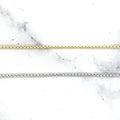 14K Yellow Gold Lite Round Box Chain with Lobster claw Lock, 1.3mm Wide, 16