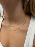 14K Yellow Gold Lite Round Box Chain with Lobster claw Lock, 1.3mm Wide, 16