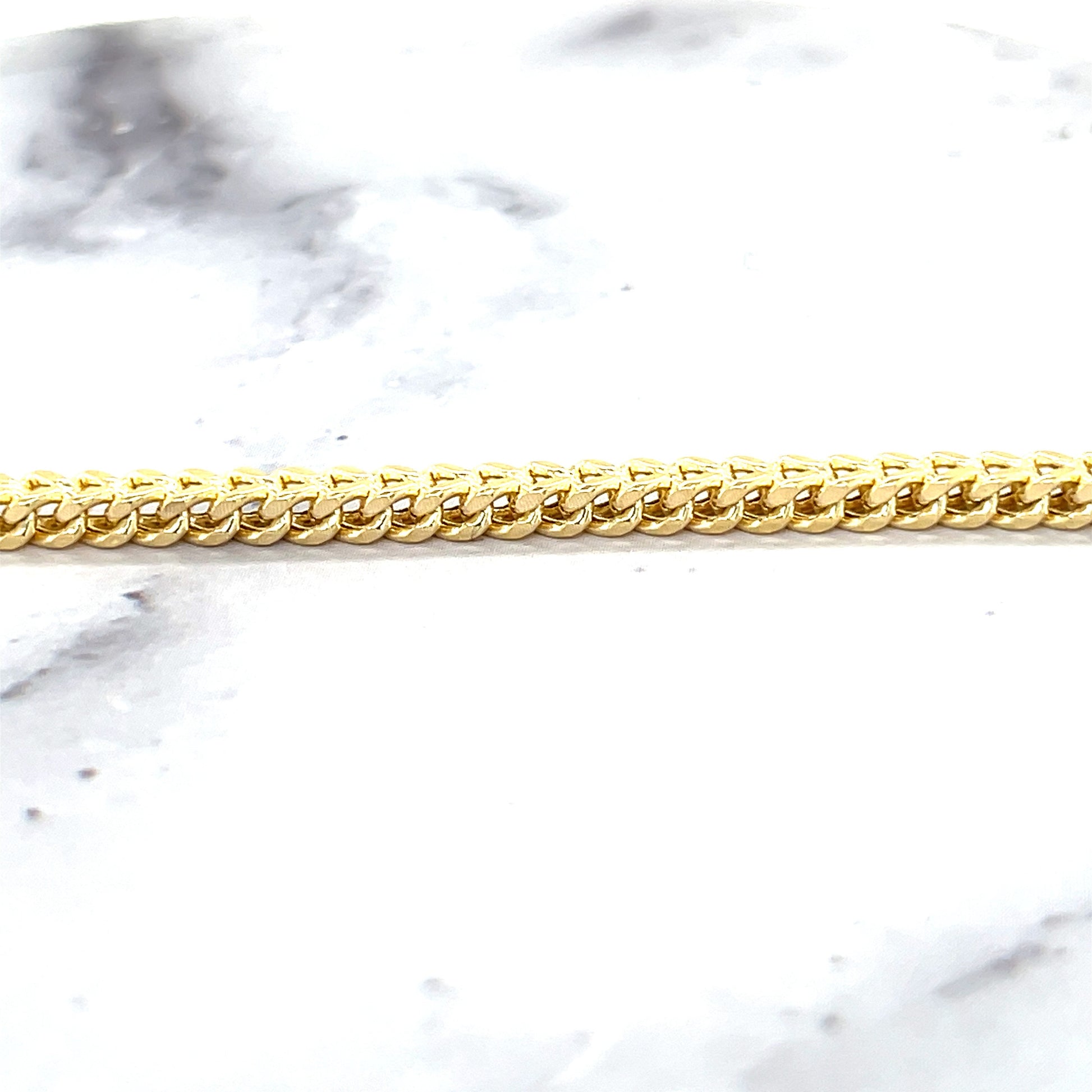 14K Yellow Gold Square Franco Chain with Lobster claw Lock, 3mm Wide, 18" 20" 24", Real Gold Necklace, Women, Unisex