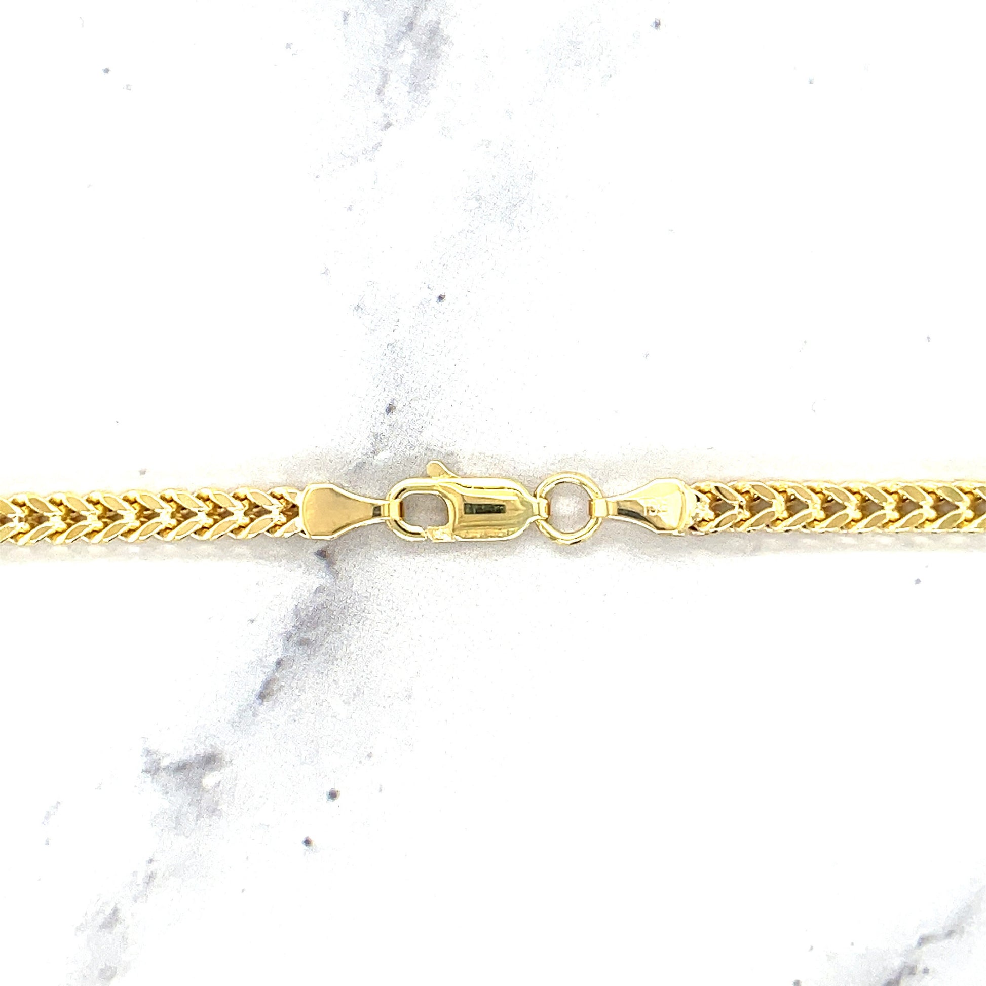 14K Yellow Gold Square Franco Chain with Lobster claw Lock, 3mm Wide, 18" 20" 24", Real Gold Necklace, Women, Unisex