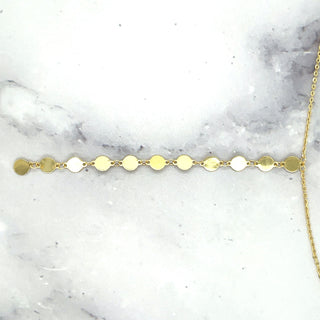 Solid 14K Yellow Gold 17" Mirror Chain Drop Lariat Necklace, Y Necklace, Real Gold, Women Fine Jewelry