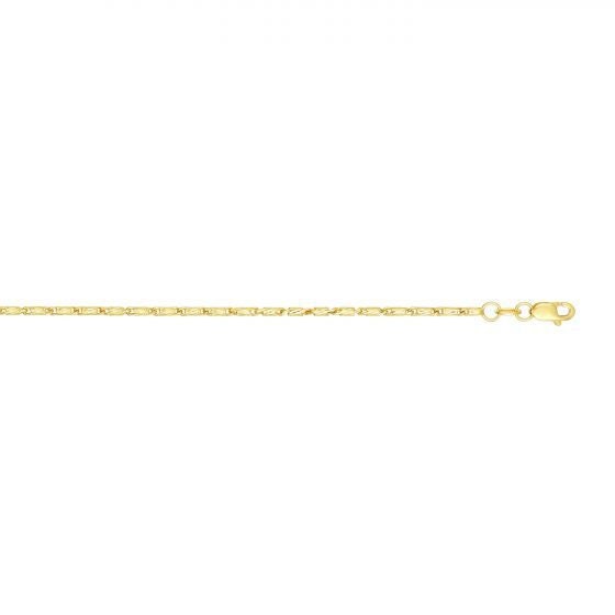 Solid 14K Yellow Gold Lumina Chain with Lobster claw Lock, 18" 20" 22", 1.5mm Wide, Real Gold Necklace Women