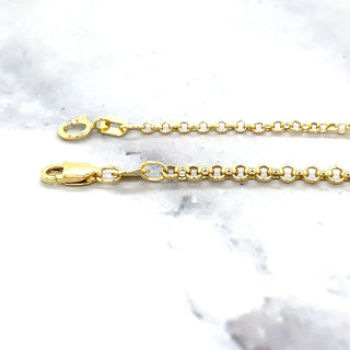 14K Yellow Gold Lite Rolo Chain, 1.9mm 2.5mm Wide, 16" 18" 20" 22" 24" 30", Real Gold Necklace, Round Link, Women