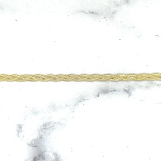 Solid 14K Yellow Gold 10" Braided Fox Anklet, 3.5mm Wide, Real Gold, Ankle Jewelry, White Gold, Women