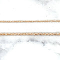 Solid 14K Rose Gold Diamond Cut Rope Chain with Lobster Lock, 1.6mm 2.5mm Wide, 16