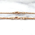 Solid 14K Rose Gold Diamond Cut Rope Chain with Lobster Lock, 1.6mm 2.5mm Wide, 16