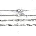 Solid 14K White Gold Curb Gourmette Chain, Lobster Lock, 1mm 1.4mm 2.2 mm 2.8mm Wide, 16