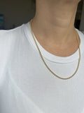 Solid 18K Yellow Gold Bead Chain with Lobster Lock, 2.5mm Wide, 18